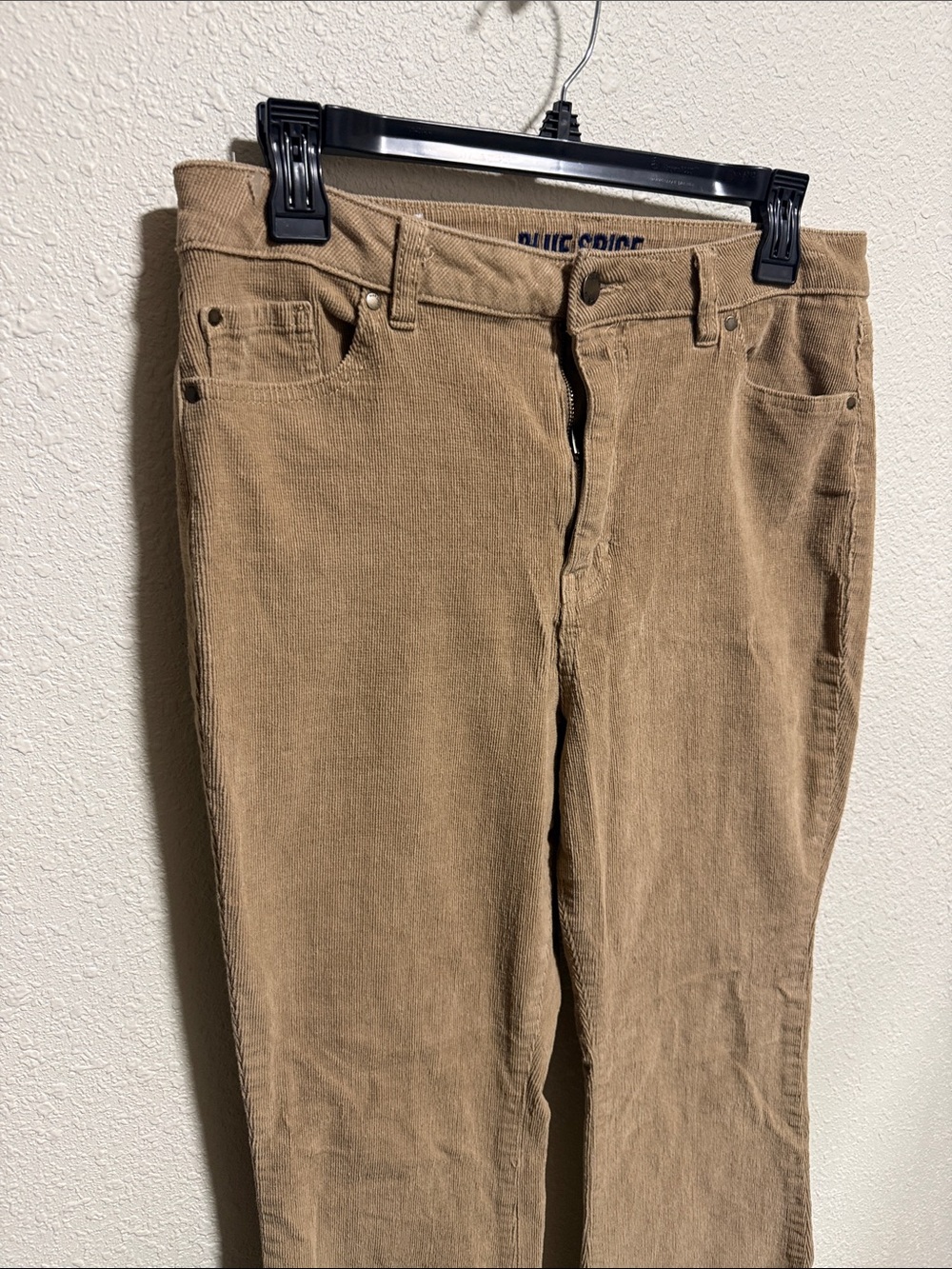 Blue Spice Tan Corduroy High Waist Flare Pants Size 13 Camel Brown Stretch Boho - Picture 7 of 11